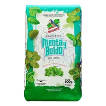 Yerba Mate Tea, Pajarito Compuesta Menta y Boldo 500g