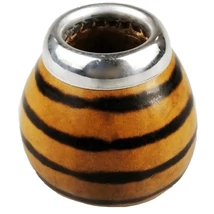 Tradicionális kézműves mate tök (Calabaza), tigris