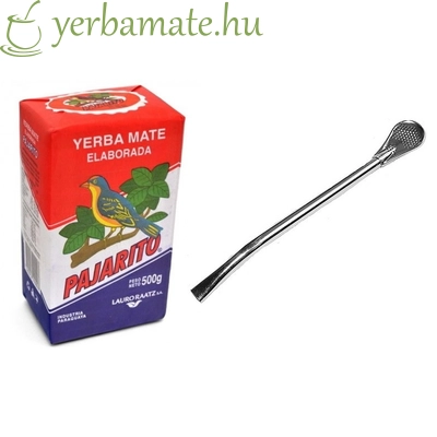 Yerba Mate Tea, Pajarito 500g + Bombilla Gaucho L csomag