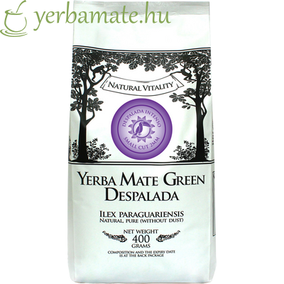 Yerba Mate Tea, Mate Green INTENSO DESPALADA (95% levél) 400g