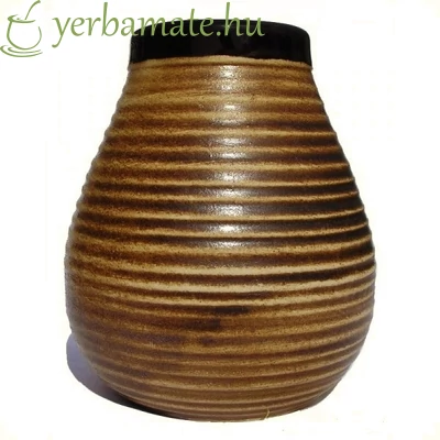 Rusztikus barna kerámia mate tök (Calabaza) 330 ml