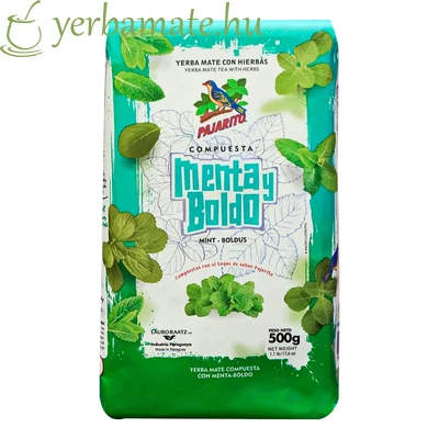 Yerba Mate Tea, Pajarito Compuesta Menta y Boldo 500g
