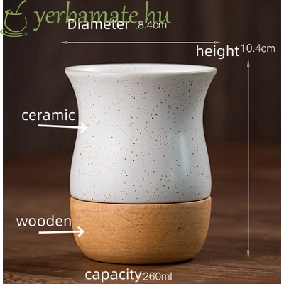Wooden and ceramic csésze 260 ml