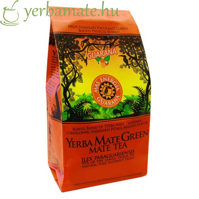 Yerba Mate Tea, Mate Green MÁS ENERGÍA GUARANA (95% levél) 400g