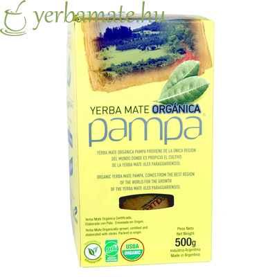 Yerba Mate Tea, Pampa Orgánica (Fair Trade) 500g Sérült a külső papír doboz!