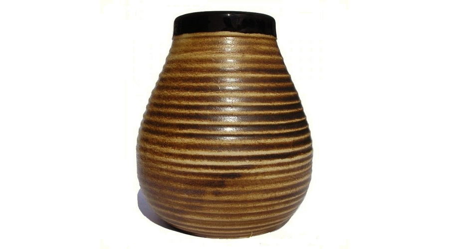 Rusztikus barna kerámia mate tök (Calabaza) 330 ml
